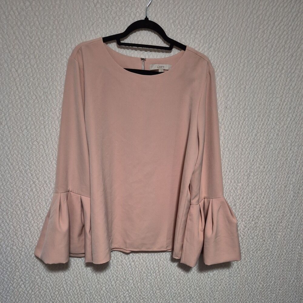 Loft Women's Long Sleeve Blouse, Size XL Dusty Pink Fairy Business Work 061